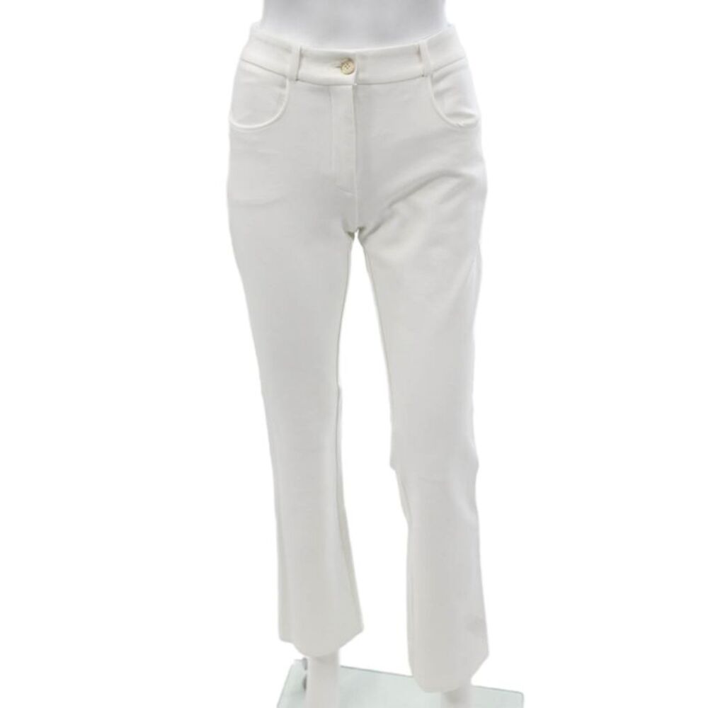 Sharis Women White Viscose Solid Pants Size 38